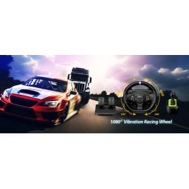 Волан Genius Racing Wheel with pedals SpeedMaster X2 - Gear shifter, Pedals, Dual-motor vibration
