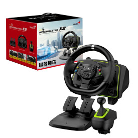 Волан Genius Racing Wheel with pedals SpeedMaster X2 - Gear shifter, Pedals, Dual-motor vibration