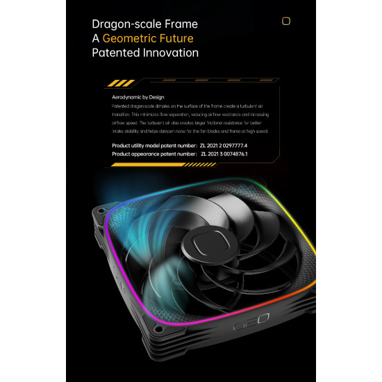 Комплект вентилатори Geometric Future Fan Pack 3-in-1 140 mm, Reversed - Squama 2503RB-14 Black