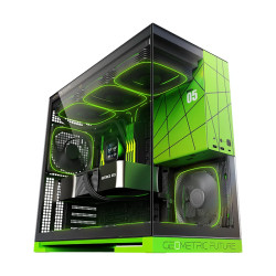 Кутия за компютър Geometric Future Case EATX - Model 5 Black/Green, NVIDIA Style Limited Edition