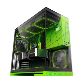 Кутия за компютър Geometric Future Case EATX - Model 5 Black/Green, NVIDIA Style Limited Edition