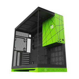 Кутия за компютър Geometric Future Case EATX - Model 5 Black/Green, NVIDIA Style Limited Edition
