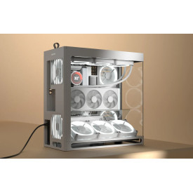 Кутия за компютър HAVN Case E-ATX - HS 420 VGPU Edition, White + PCIe Gen5 Riser