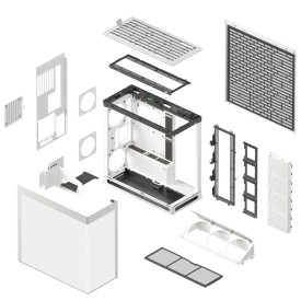 Кутия за компютър HAVN Case E-ATX - HS 420 VGPU Edition, White + PCIe Gen5 Riser