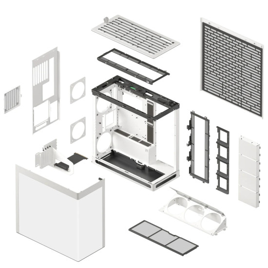 Кутия за компютър HAVN Case E-ATX - HS 420 VGPU Edition, White + PCIe Gen5 Riser
