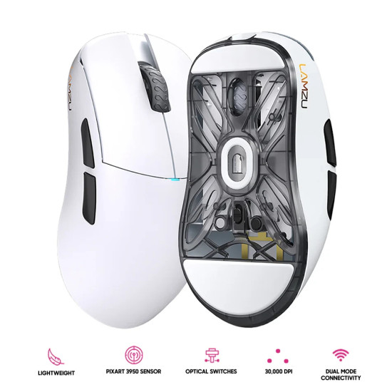 Безжична мишка Lamzu ATLANTIS MINI [Champion Edition] 1K (8K compatible) - Panda White