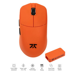 Безжична мишка Lamzu MAYA X 8K - Wireless Gaming Mouse - Fnatic Special Edition Orange