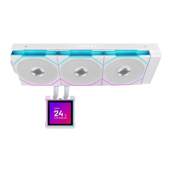 Водно охлаждане Lian Li Water Cooling HydroShift II LCD-S 360TL WHITE
