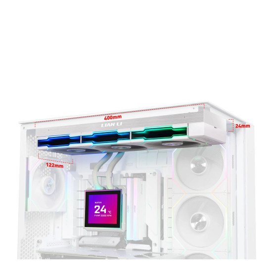 Водно охлаждане Lian Li Water Cooling HydroShift II LCD-S 360TL WHITE