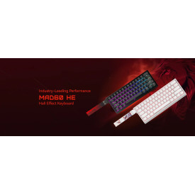Клавиатура Madlions Professional Gaming Mechanical Keyboard MAD 60 HE Flagship - 8K, Magnetic Amber Pro Switches - White