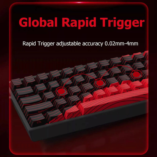 Клавиатура Madlions Professional Gaming Mechanical Keyboard MAD 60 HE Flagship - 8K, Magnetic Amber Pro Switches - White