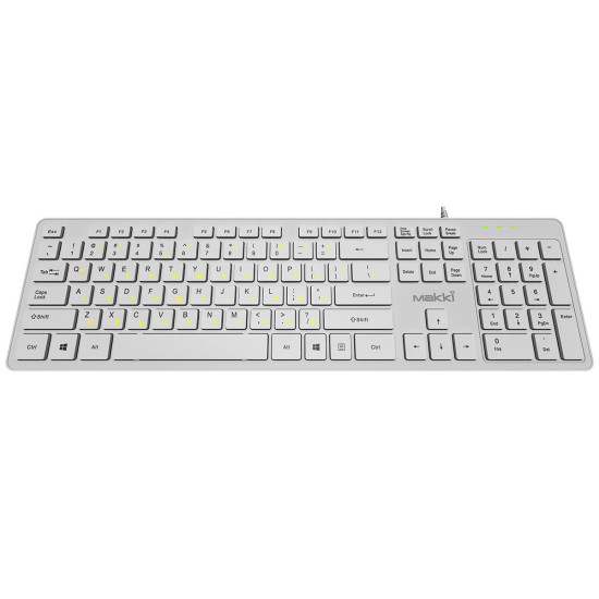 Клавиатура Makki Keyboard USB BG - Low profile Chocolate - KB-C14 White