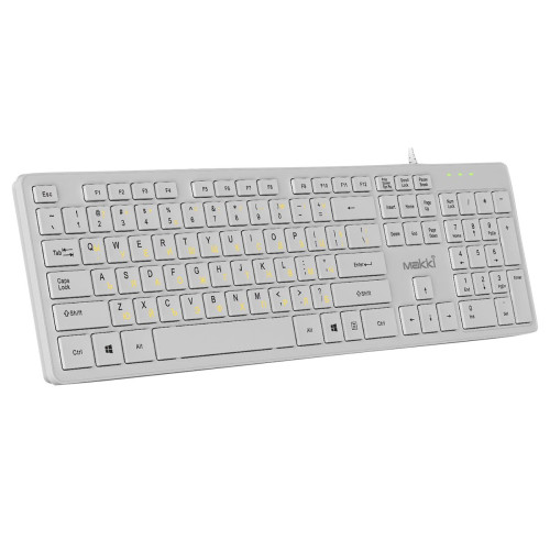 Клавиатура Makki Keyboard USB BG - Low profile Chocolate - KB-C14 White