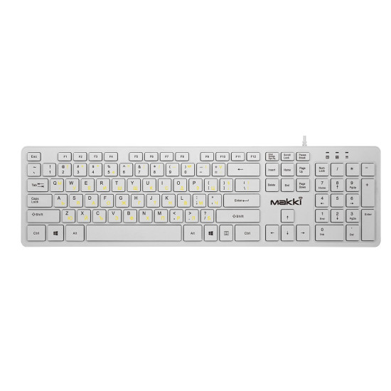 Клавиатура Makki Keyboard USB BG - Low profile Chocolate - KB-C14 White