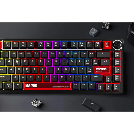 Клавиатура Marvo Gaming Mechanical Keyboard Arma 67 KG935 - 1K, TNT Peach Switches [Linear], (English US)