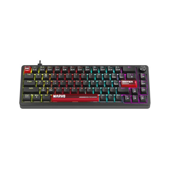 Клавиатура Marvo Gaming Mechanical Keyboard Arma 67 KG935 - 1K, TNT Peach Switches [Linear], (English US)