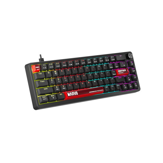 Клавиатура Marvo Gaming Mechanical Keyboard Arma 67 KG935 - 1K, TNT Peach Switches [Linear], (English US)