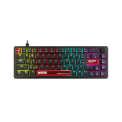Клавиатура Marvo Gaming Mechanical Keyboard Arma 67 KG935 - 1K, TNT Peach Switches [Linear], (English US)