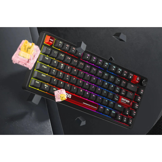 Клавиатура Marvo Gaming Mechanical Keyboard Arma 67 KG935 - 1K, TNT Peach Switches [Linear], (English US)
