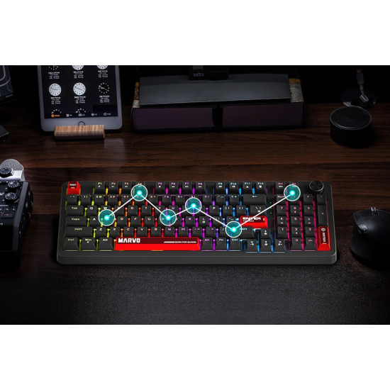 Клавиатура Marvo Gaming Mechanical Keyboard Arma 98 KG937 - 1K, TNT Peach Switches [Linear], (English US)