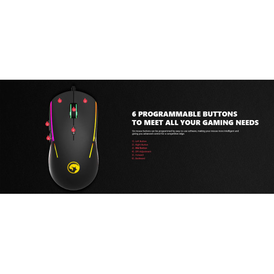 Мишка Marvo Gaming Mouse G924 RGB - 10000dpi, 1000Hz, programmable