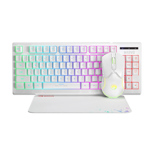 Комплект клавиатура и мишка Marvo Gaming COMBO CM310 3-in-1 White - Keyboard, Mouse 1000 Hz, Mousepad