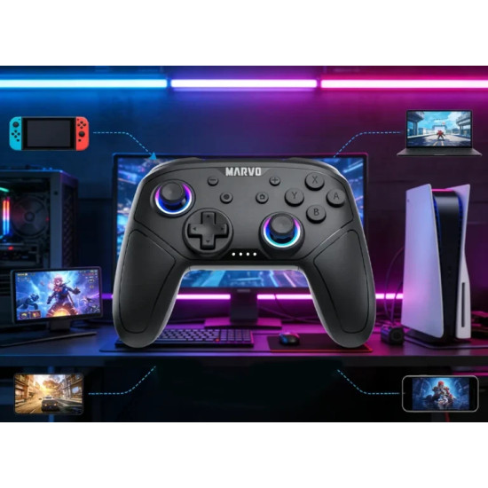 Безжичен контролер Marvo Gamepad Pact 60 GT-80 - PS4, Wireless, Vibration