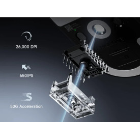 Безжична мишка MCHOSE A5 V3 Black - Ultralight 8K Wireless Mouse, Omron Mechanical Switches