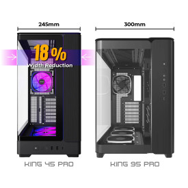 Кутия за компютър Montech Case ATX - KING 45 PRO, Black - 4x120mm A-RGB, USB-C