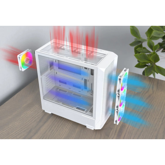 Кутия за компютър Montech Case mATX - X5 (B) - 4 A-RGB fans, USB-C