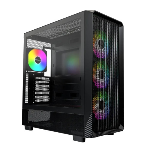 Кутия за компютър Montech Case mATX - X5 (B) - 4 A-RGB fans, USB-C