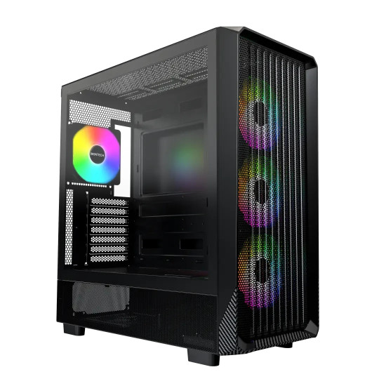 Кутия за компютър Montech Case mATX - X5 (B) - 4 A-RGB fans, USB-C