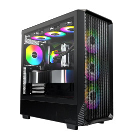 Кутия за компютър Montech Case mATX - X5 (B) - 4 A-RGB fans, USB-C