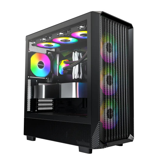 Кутия за компютър Montech Case mATX - X5 (B) - 4 A-RGB fans, USB-C