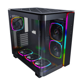 Кутия за компютър Montech KING 95 Pro, Dual Chamber Mid-tower Case, 6 ARGB Fans, 2 Front Panels, Black