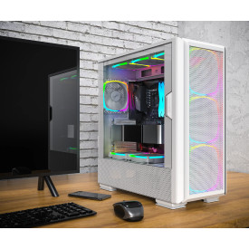 Кутия за компютър Montech SKY TWO GX, Mid-tower Case, TG, 3x140mm ARGB Fans, White