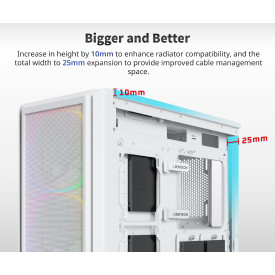 Кутия за компютър Montech SKY TWO GX, Mid-tower Case, TG, 3x140mm ARGB Fans, White
