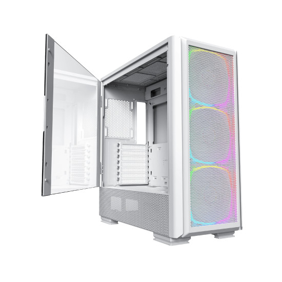 Кутия за компютър Montech SKY TWO GX, Mid-tower Case, TG, 3x140mm ARGB Fans, White