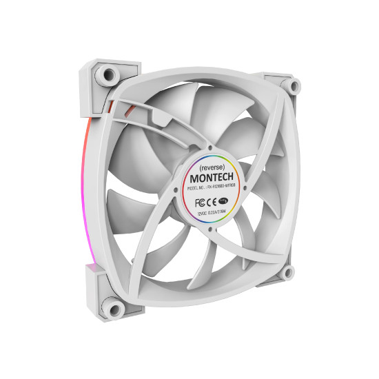 Вентилатор Montech RX120 PWM, REVERSE Fan, 120mm, ARGB, White