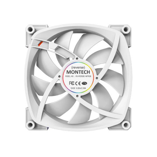 Вентилатор Montech RX120 PWM, REVERSE Fan, 120mm, ARGB, White
