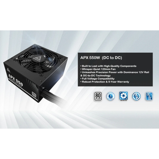 Захранване Montech PSU 550W - APX - 80 Plus White