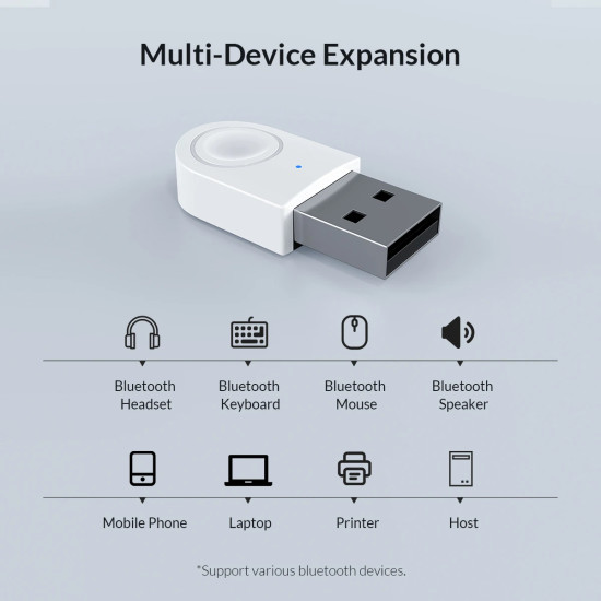 Блутут адаптер Orico Bluetooth 5.0 USB adapter, black - BTA-608-BK