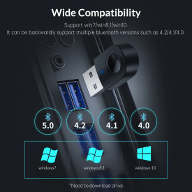 Блутут адаптер Orico Bluetooth 5.0 USB adapter, black - BTA-608-BK