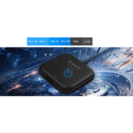 Четец за карти Orico Card Reader USB3.0 Black - CRS31A