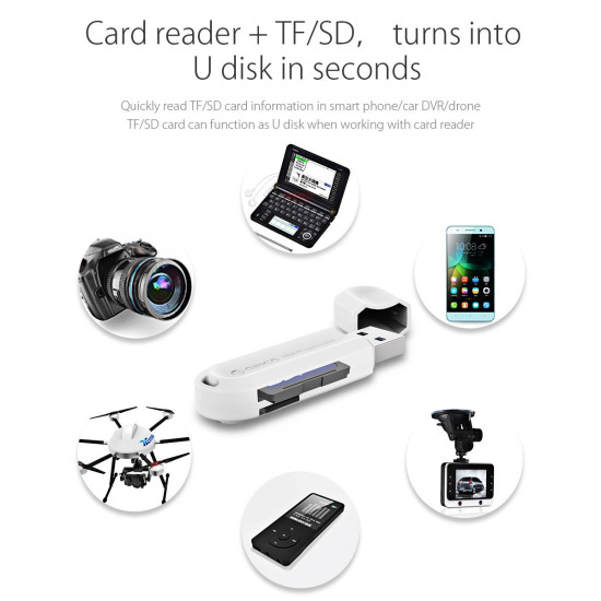 Четец за карти Orico Card Reader USB3.0 Gray - CRS21-BK