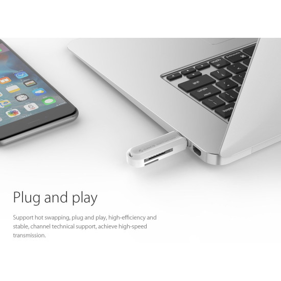 Четец за карти Orico Card Reader USB3.0 Gray - CRS21-BK