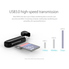 Четец за карти Orico Card Reader USB3.0 Gray - CRS21-BK