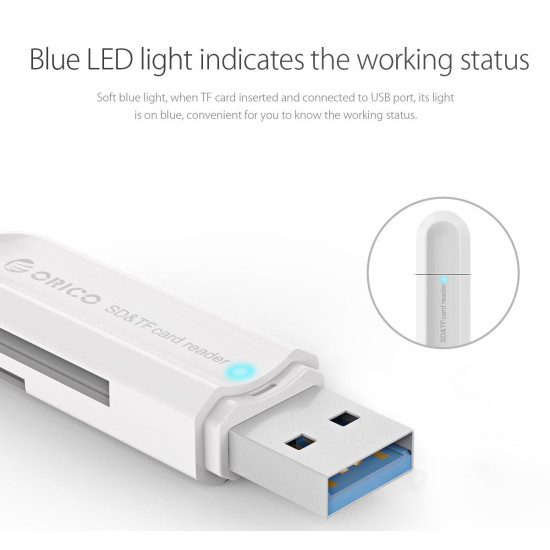 Четец за карти Orico Card Reader USB3.0 Gray - CRS21-BK