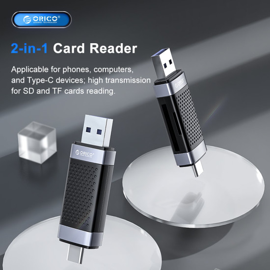 Четец за карти Orico Card Reader USB Type C/A Black - CD2D-AC2-BK