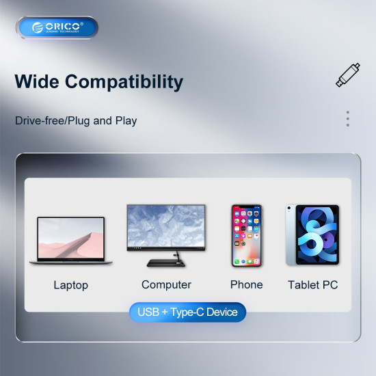 Четец за карти Orico Card Reader USB Type C/A Black - CD2D-AC2-BK